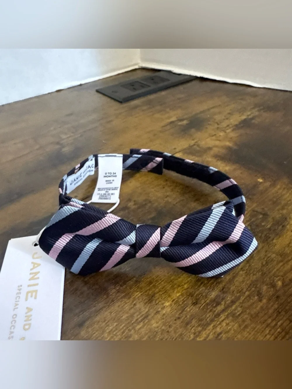 NWT Janie and Jack SPECIAL OCCASION Navy Pink Blue Stripes Bow Tie Size 0 to 24